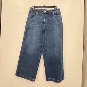 Sonoma Goods For Life Womens Plus Size 18 Wide Leg Crop Jeans Blue Medium Wash